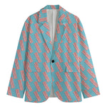 Blue Bacon Pattern Print Men's Blazer