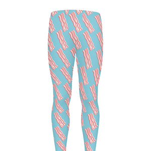 Blue Bacon Pattern Print Men's leggings