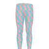 Blue Bacon Pattern Print Men's leggings