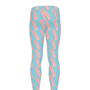 Blue Bacon Pattern Print Men's leggings