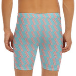 Blue Bacon Pattern Print Men's Long Boxer Briefs