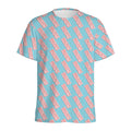 Blue Bacon Pattern Print Men's Athletic T-Shirt