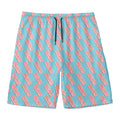 Blue Bacon Pattern Print Men's Swim Trunks