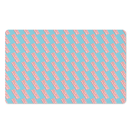 Blue Bacon Pattern Print Polyester Doormat
