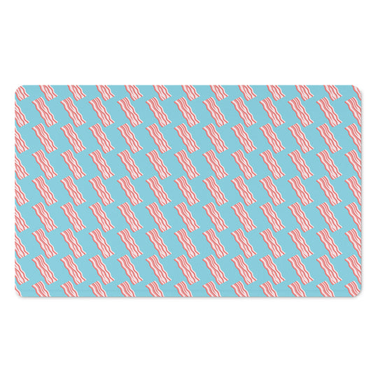 Blue Bacon Pattern Print Polyester Doormat