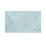 Blue Bacon Pattern Print Polyester Flag