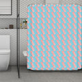 Blue Bacon Pattern Print Polyester Shower Curtain
