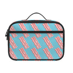 Blue Bacon Pattern Print Portable Lunch Bag