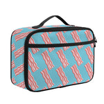 Blue Bacon Pattern Print Portable Lunch Bag