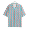 Blue Bacon Pattern Print Rayon Hawaiian Shirt