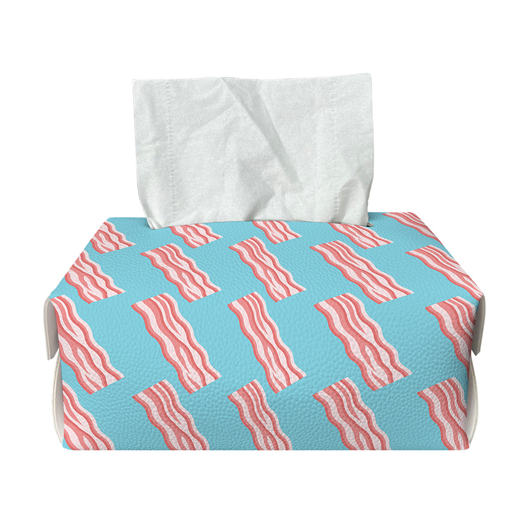 Blue Bacon Pattern Print Rectangle Tissue Box Cover