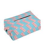 Blue Bacon Pattern Print Rectangle Tissue Box Cover