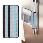Blue Bacon Pattern Print Refrigerator Handle Covers
