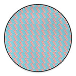 Blue Bacon Pattern Print Round Floor Mat