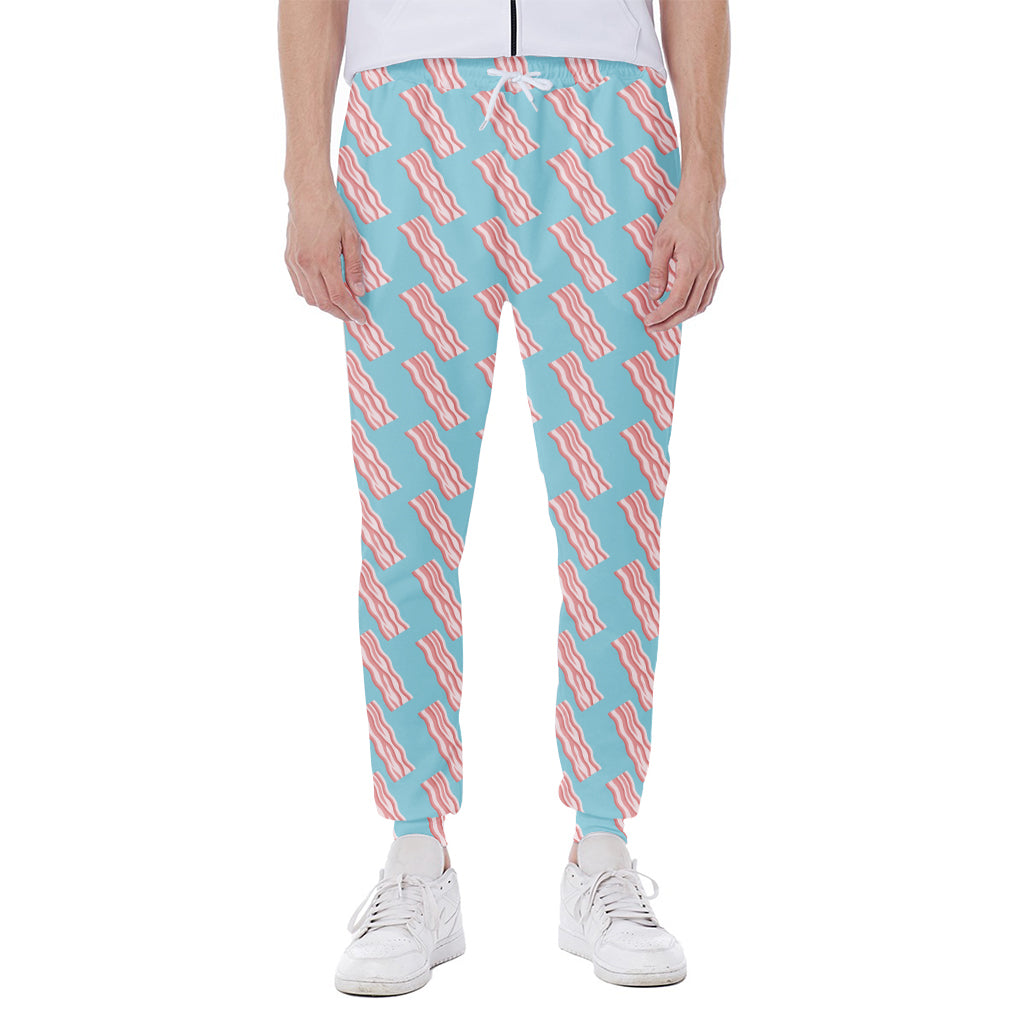 Blue Bacon Pattern Print Scuba Joggers