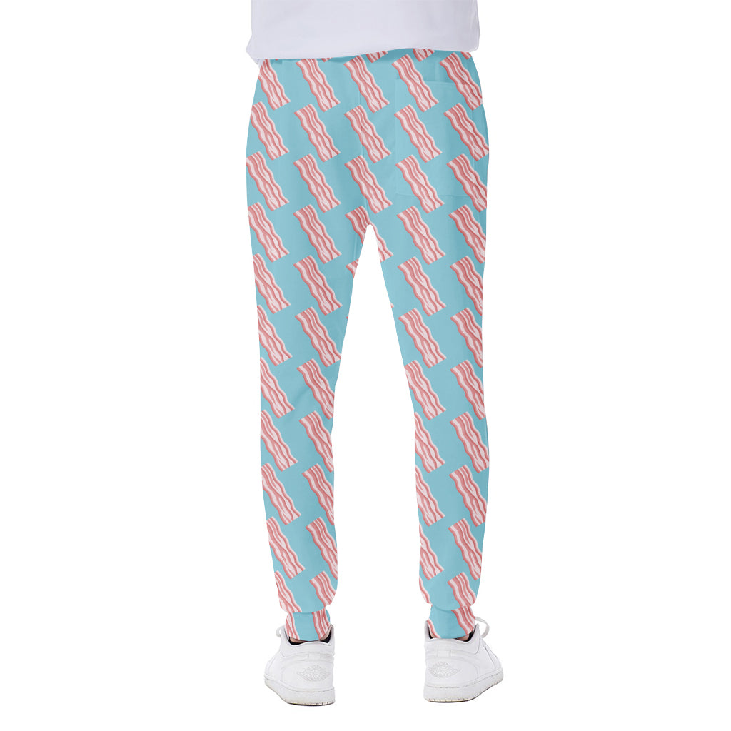 Blue Bacon Pattern Print Scuba Joggers