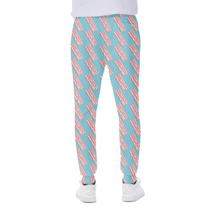 Blue Bacon Pattern Print Scuba Joggers