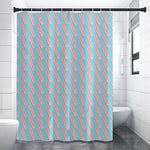 Blue Bacon Pattern Print Shower Curtain