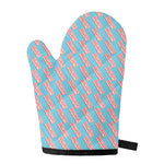 Blue Bacon Pattern Print Single Oven Mitt