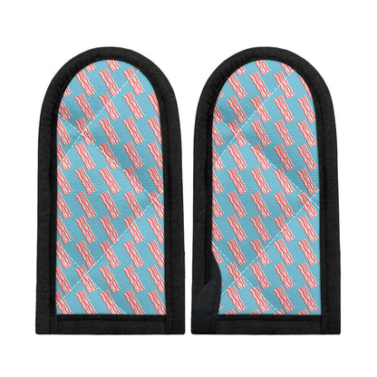Blue Bacon Pattern Print Skillet Handle Cover