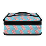 Blue Bacon Pattern Print Small Lunch Bag