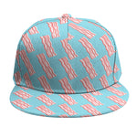 Blue Bacon Pattern Print Snapback Cap