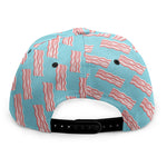 Blue Bacon Pattern Print Snapback Cap