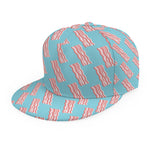 Blue Bacon Pattern Print Snapback Cap