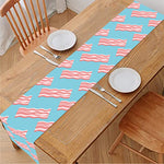 Blue Bacon Pattern Print Table Runner