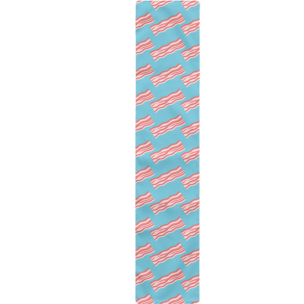 Blue Bacon Pattern Print Table Runner