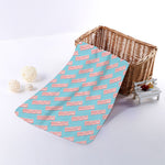 Blue Bacon Pattern Print Towel