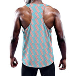 Blue Bacon Pattern Print Training Tank Top