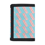 Blue Bacon Pattern Print Trifold Wallet