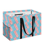 Blue Bacon Pattern Print Utility Tote Bag