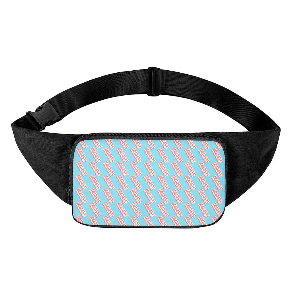 Blue Bacon Pattern Print Waist Bag