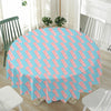 Blue Bacon Pattern Print Waterproof Round Tablecloth