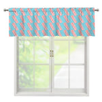 Blue Bacon Pattern Print Window Valance