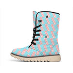 Blue Bacon Pattern Print Winter Boots