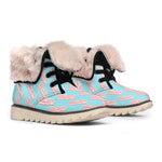 Blue Bacon Pattern Print Winter Boots