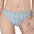 Blue Bacon Pattern Print Women's Thong