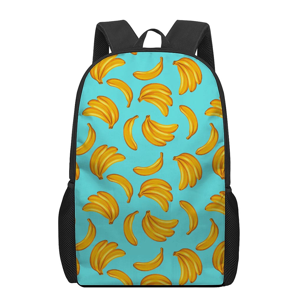 Blue Banana Pattern Print 17 Inch Backpack