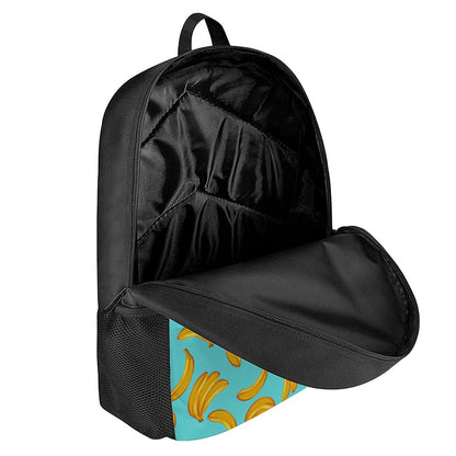 Blue Banana Pattern Print 17 Inch Backpack