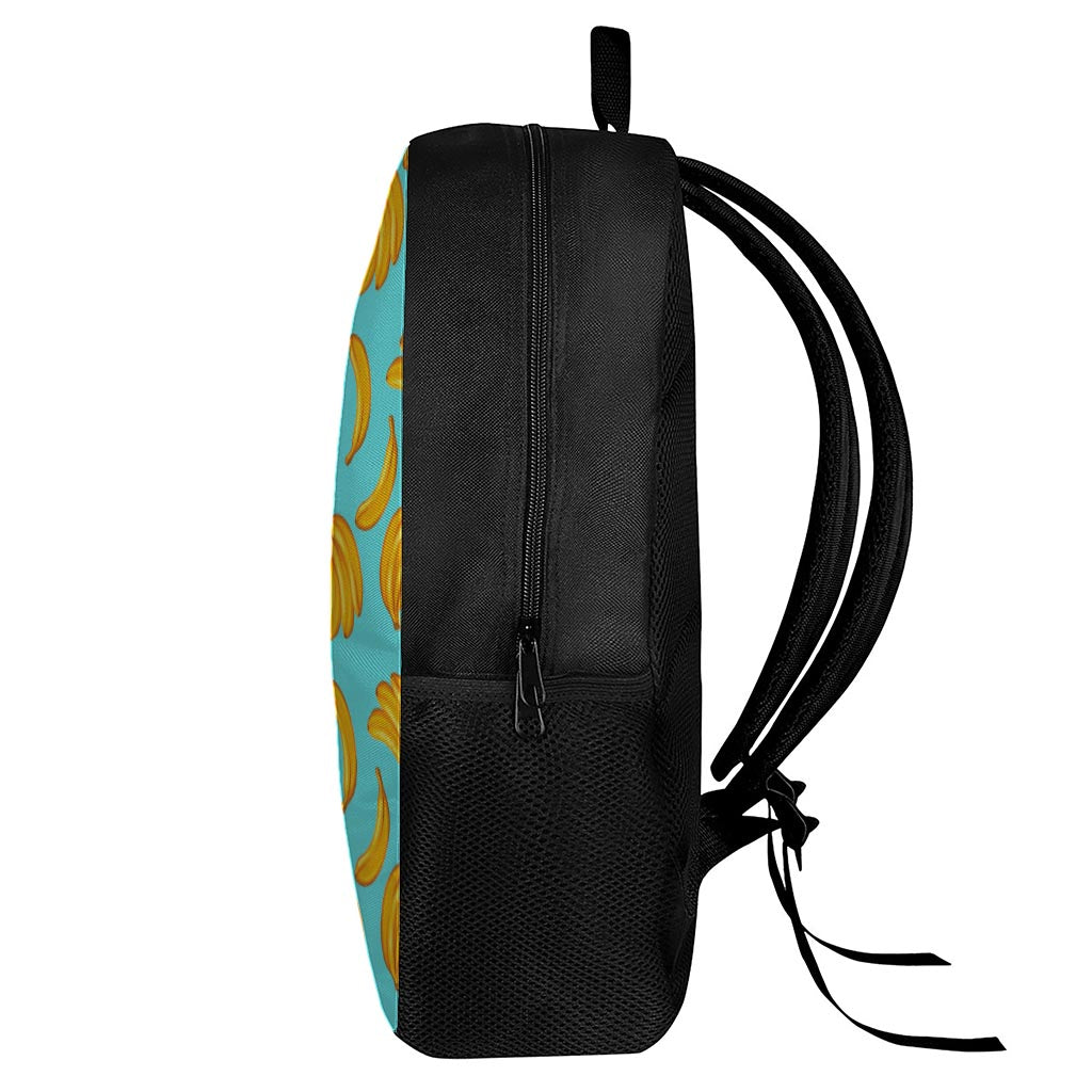 Blue Banana Pattern Print 17 Inch Backpack