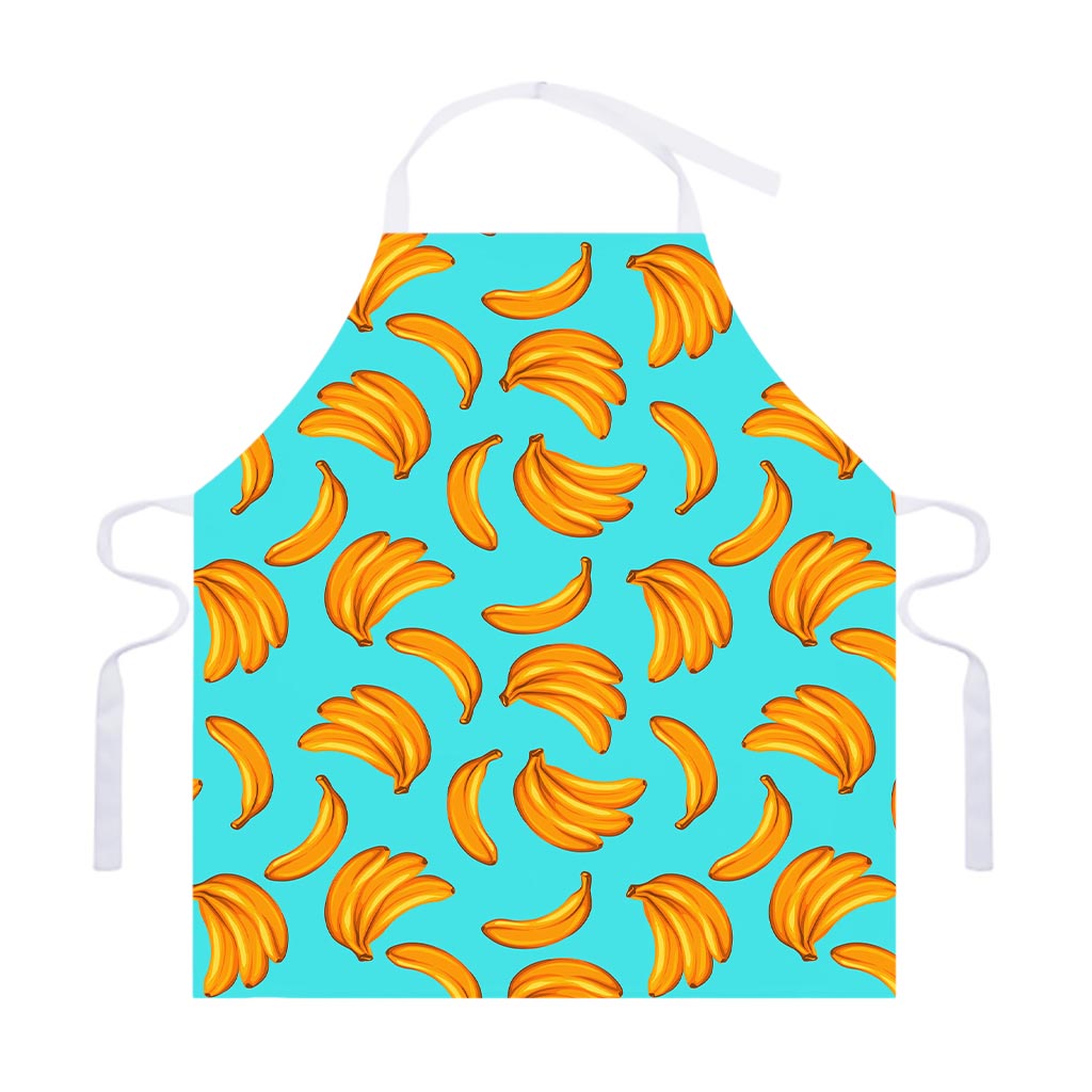 Blue Banana Pattern Print Adjustable Apron