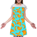 Blue Banana Pattern Print Adjustable Apron