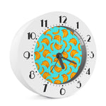 Blue Banana Pattern Print Alarm Clock