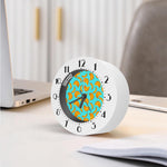 Blue Banana Pattern Print Alarm Clock