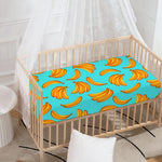 Blue Banana Pattern Print Baby Crib Sheet