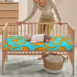 Blue Banana Pattern Print Baby Crib Sheet