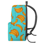 Blue Banana Pattern Print Backpack